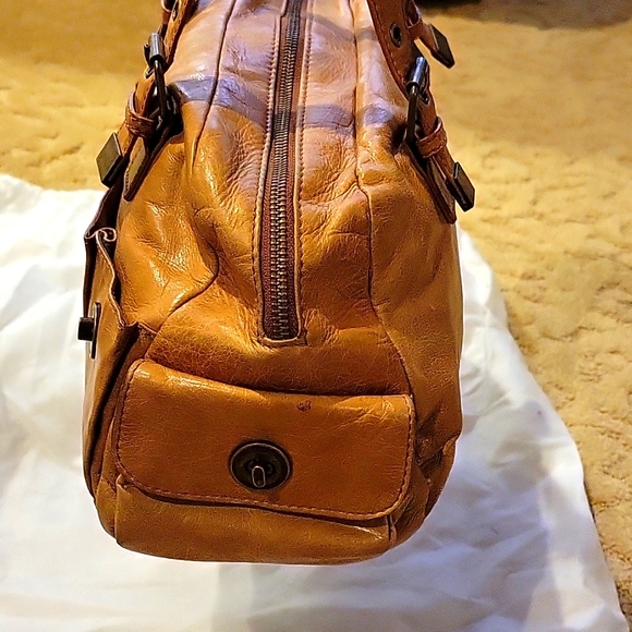 Y2K Cynthia Rowley Leather Sachel - Tan - Picture 3 of 8